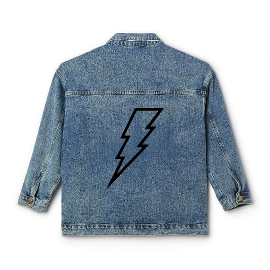 lightning, lightning bolt, bolt of light, flashing Classic Women's Denim Jackets