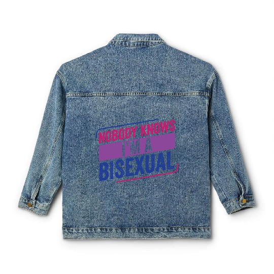 Nobody Knows Bi Pride Bisexual Bisexuality Flag Classic Women's Denim Jackets