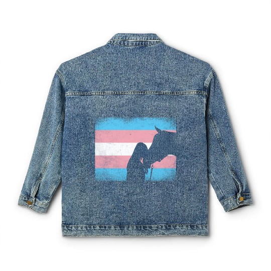 Transgender Pride Horse Rainbow LGBTQ Trans Flag Classic Women's Denim Jackets