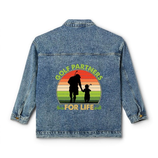 Golf Partners For Life Dad And Son Fathers Day Classic Women's Denim Jackets