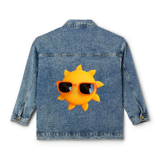 Sun 3d summer yellow nature Classic Women's Denim Jackets