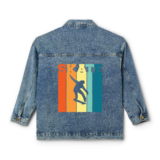 summer skateboarding lover Classic Women's Denim Jackets