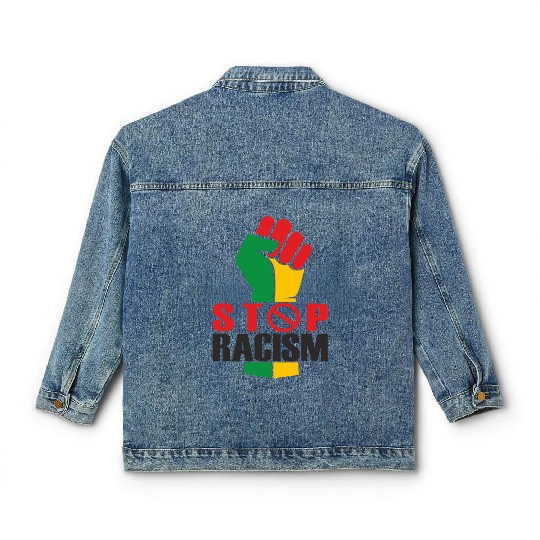 Juneteenth Day 1865, Freedom Day, Stop Racism Classic Women's Denim Jackets