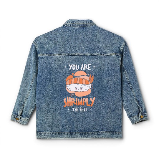 Asian Food Sushi Shrimp Food Sushi Lover Classic Women's Denim Jackets