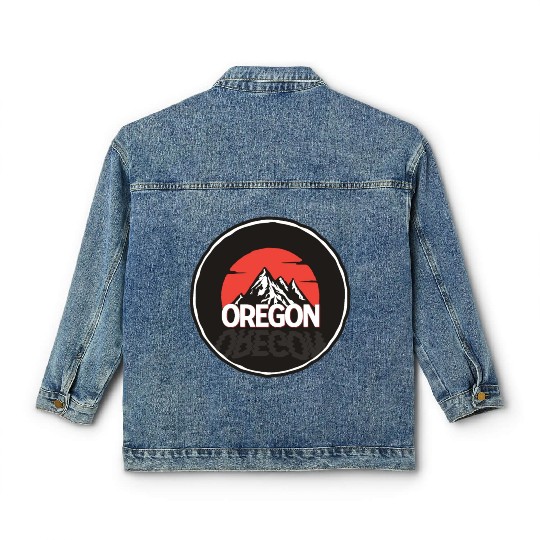 Oregon - Mountains & Sunrise Classic Women's Denim Jackets