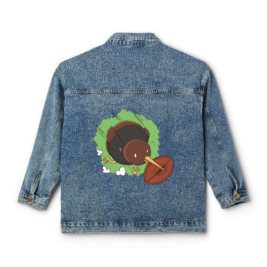 Funny Kiwi Animal Classic Women's Denim Jackets
