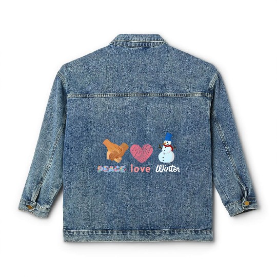 peace, love, winter Classic Women's Denim Jackets