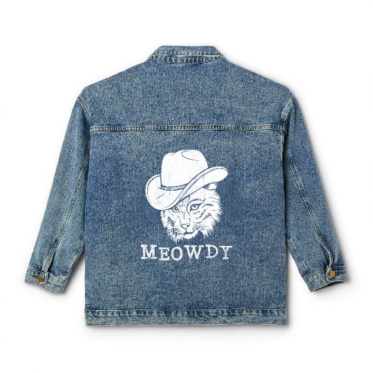 Meowdy Western Country Music Cowboy Cowgirl Classic Women's Denim Jackets