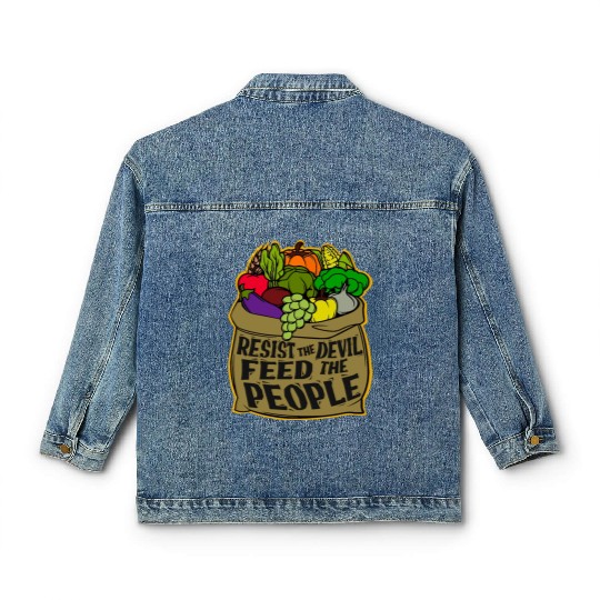 Resist the Devil Feed the People Classic Women's Denim Jackets