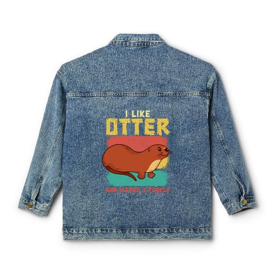 Funny Otter Cute Animal Sea Otters Fun Lovers Classic Women's Denim Jackets