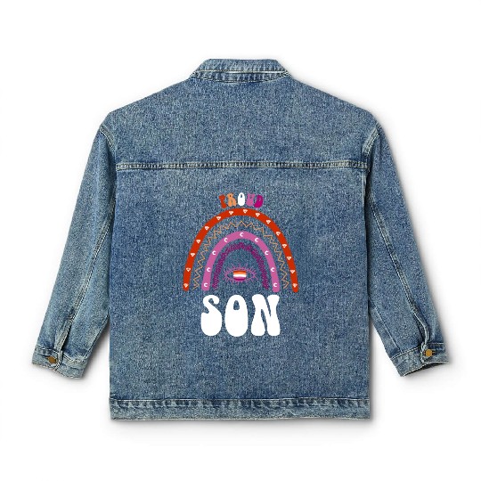 Lesbian Rainbow Proud Son Lesbian Classic Women's Denim Jackets