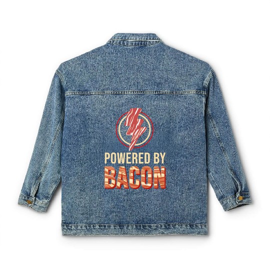 Powered By Bacon For Bacon Lover Classic Women's Denim Jackets