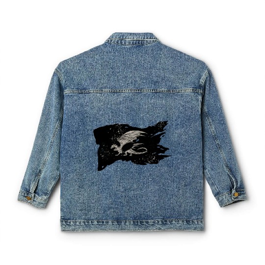 An Old Dragon Flag_It was brilliant in the past Classic Women's Denim Jackets