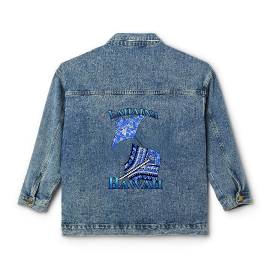 Lahaina Vacation Tribal Stingrays Classic Women's Denim Jackets