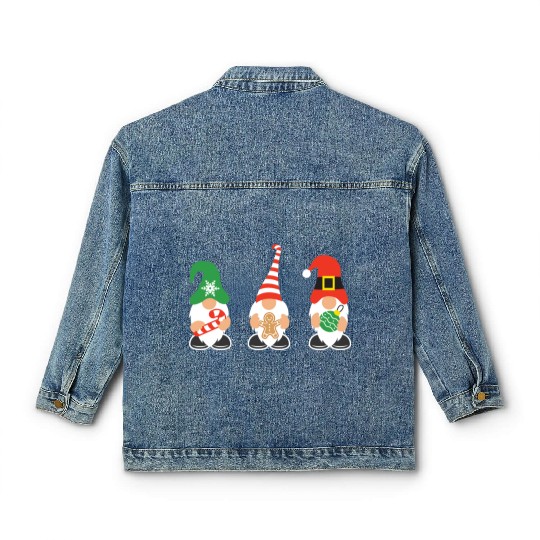 Christmas Gnomes with candy cane, gift Classic Women's Denim Jackets