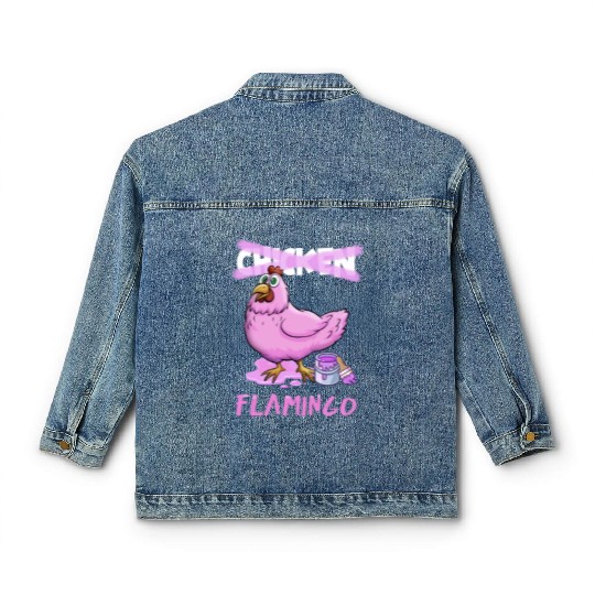 Huhn As Flamingo Cartoon Classic Women's Denim Jackets