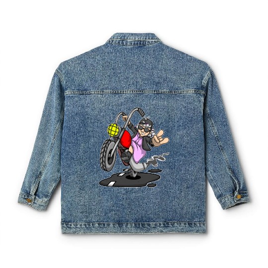 Motorcycle Motorcycling Grandma Motorcyclist Classic Women's Denim Jackets