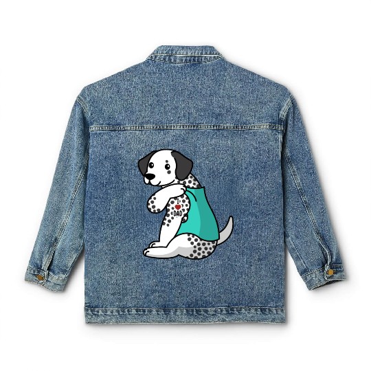 I Love Dad Dalmatian Classic Women's Denim Jackets