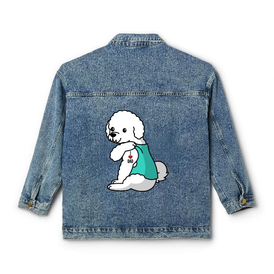 I Love Dad Bichon Frise Classic Women's Denim Jackets