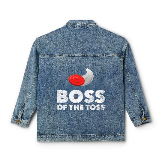 Boss of the Toss Funny Disc Golf Ultimate Frisbee Classic Women's Denim Jackets