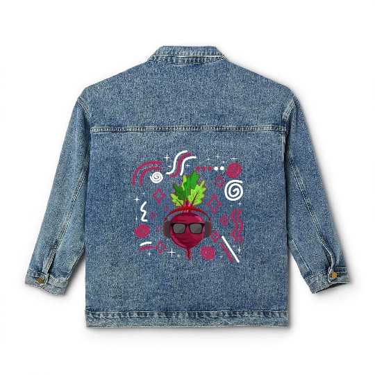 Beets Vegetable Classic Women's Denim Jackets, Fresh Beets Wearing