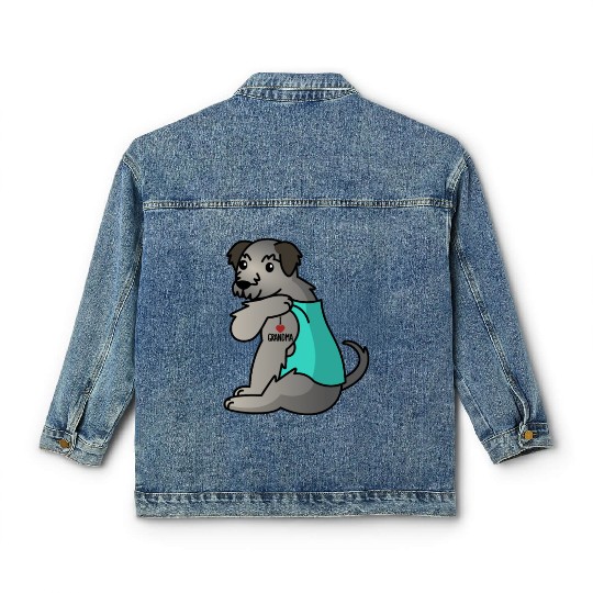 Irish Wolfhound I Love Grandma Classic Women's Denim Jackets