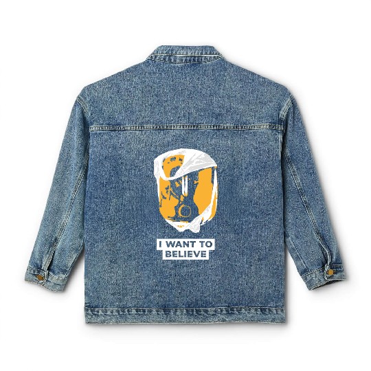 I Want To Believe 001 Skull Classic Women's Denim Jackets