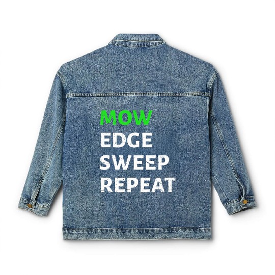 Funny Lawn Mowing Classic Women's Denim Jackets Lawn Mower Gardening