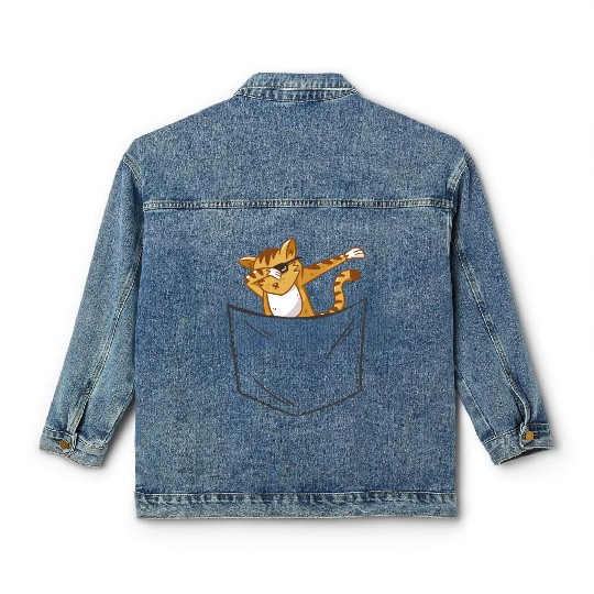 Pocket Cat Classic Women's Denim Jackets