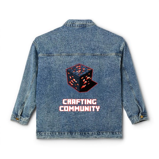 Crafting Community white & red Classic Women's Denim Jackets