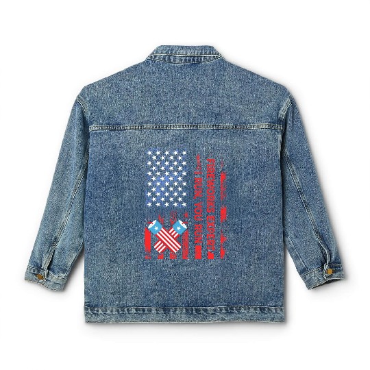 Fireworks Expert I Run You Run Funny 4th Of July Classic Women's Denim Jackets