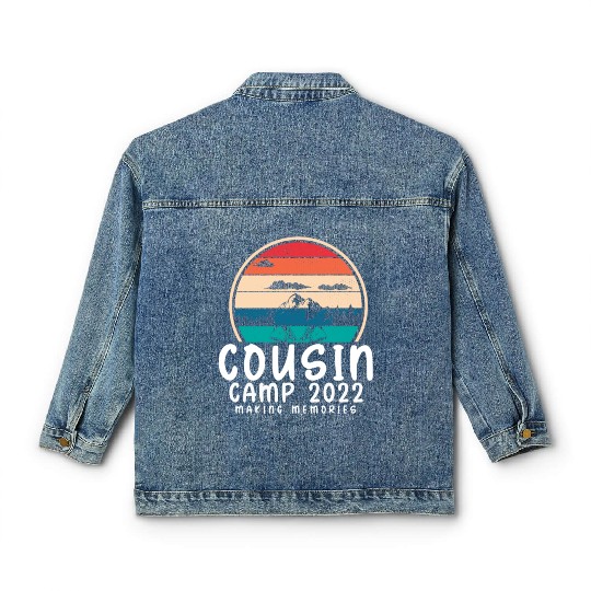 COUSIN CAMP 2022 Funny Summer Vacation Camping Classic Women's Denim Jackets