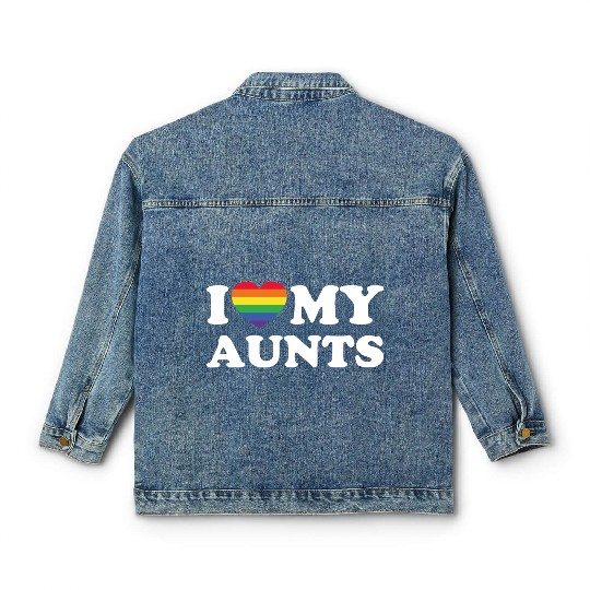 LGBTQ I Love My Aunts Aunties Lesbian Trans Classic Women's Denim Jackets