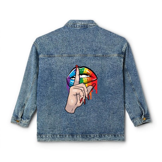 LGBT Rainbow Lips Gay Pride Lesbian Sexy Gift Classic Women's Denim Jackets
