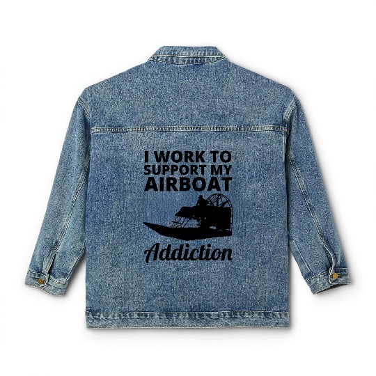 Airboat Fanboat Airboating Planeboat Swamp boat Classic Women's Denim Jackets
