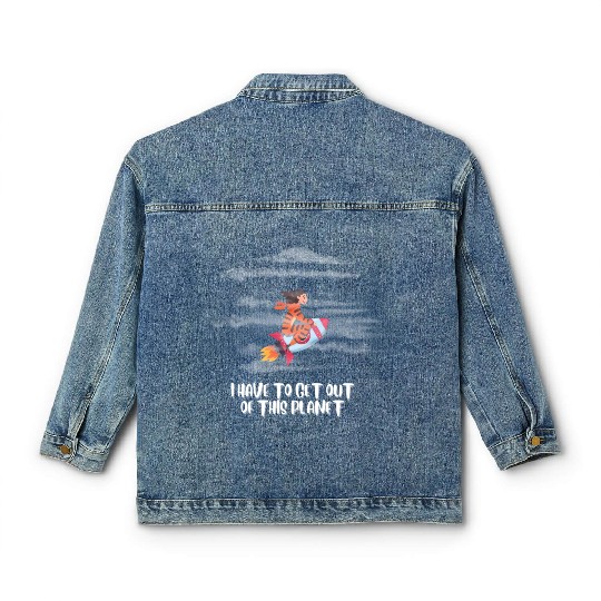 i have to get off this planet Classic Women's Denim Jackets