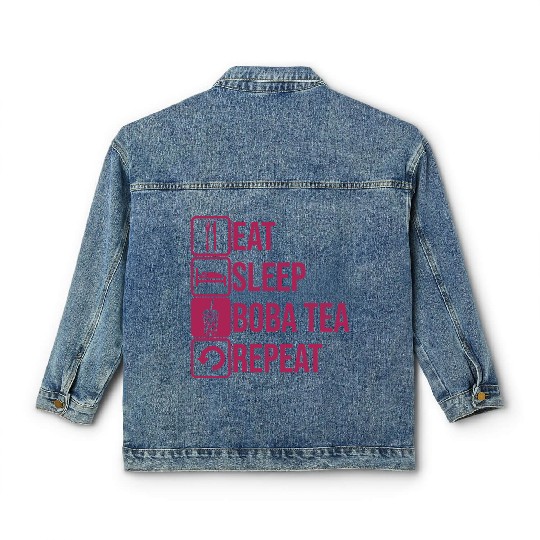 Daily Repeat Boba Tea Classic Women's Denim Jackets