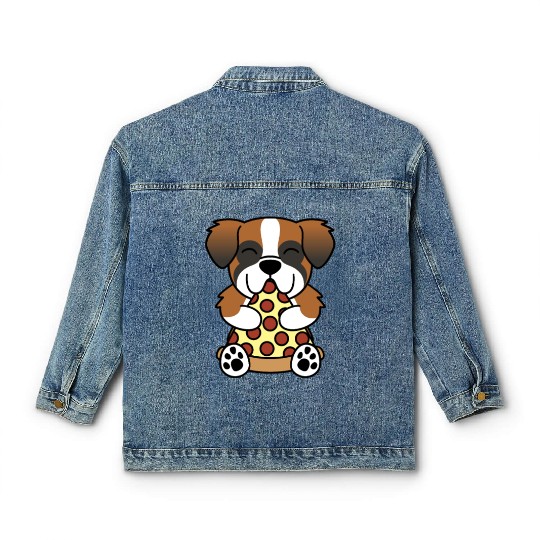 Saint Bernard Pizza Lover Classic Women's Denim Jackets