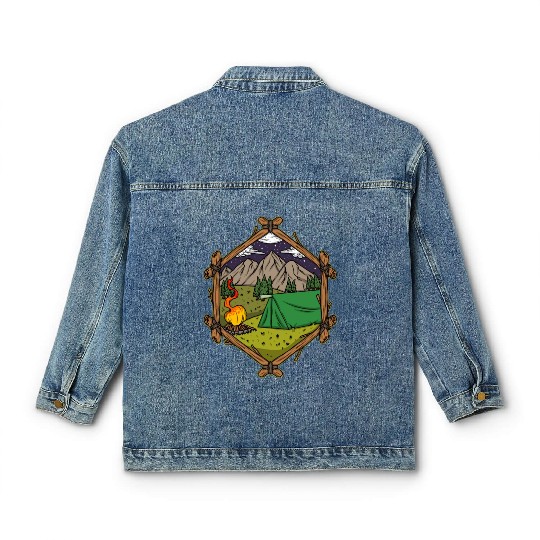 Camper Campsite Camp Camping Classic Women's Denim Jackets