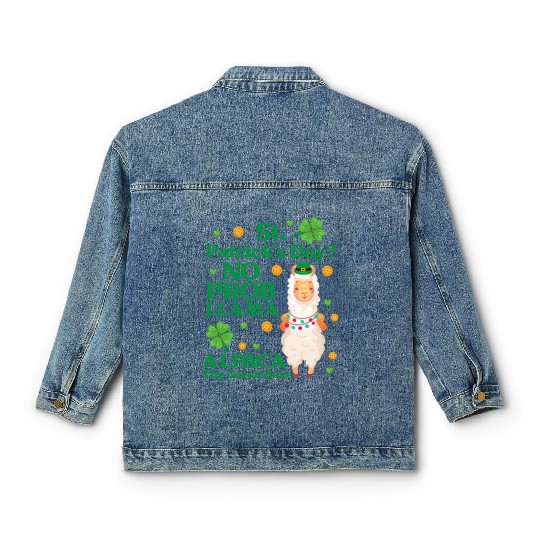 St. Patrick's Day? No Prob Llama Alpaca Green Beer Classic Women's Denim Jackets