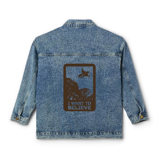 Unicorn "I Want To Believe" UAP Outfit Alien Ufo Classic Women's Denim Jackets