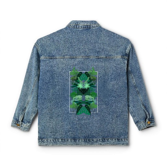 Tropical Leaves Classic Women's Denim Jackets