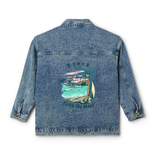 Beach Catch the Wave Classic Women's Denim Jackets