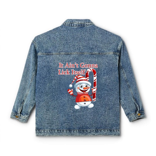 Christmas Holiday Candy Canes It'S Not Gonna Lick Classic Women's Denim Jackets