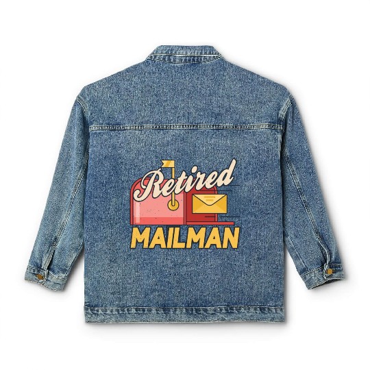 Retired Mailman Postal Worker Courier Postman Classic Women's Denim Jackets