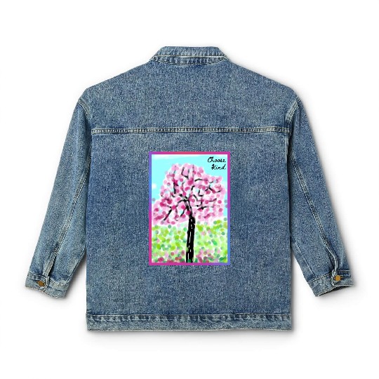 Choose Kind | Be A Kind Human | Cherry Blossom Classic Women's Denim Jackets