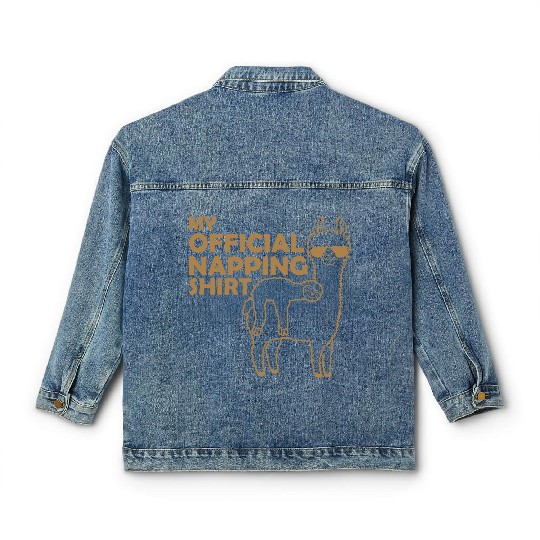 sloth llama napping Classic Women's Denim Jackets