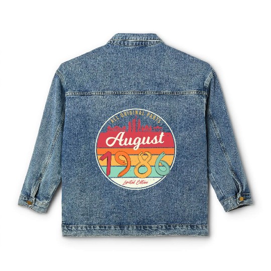Birthday Greeting 1986 In August Classic Women's Denim Jackets