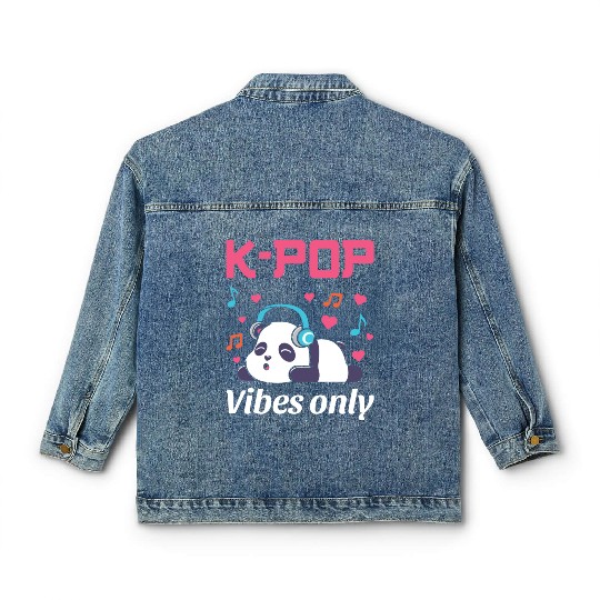kpop vibes only, k pop music, korean pop music Classic Women's Denim Jackets