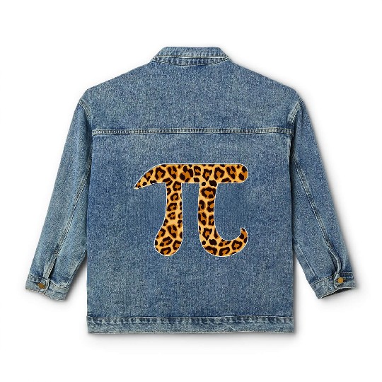 Pi Leopard Print Skin Cheetah Pi Day Math Nerd Classic Women's Denim Jackets